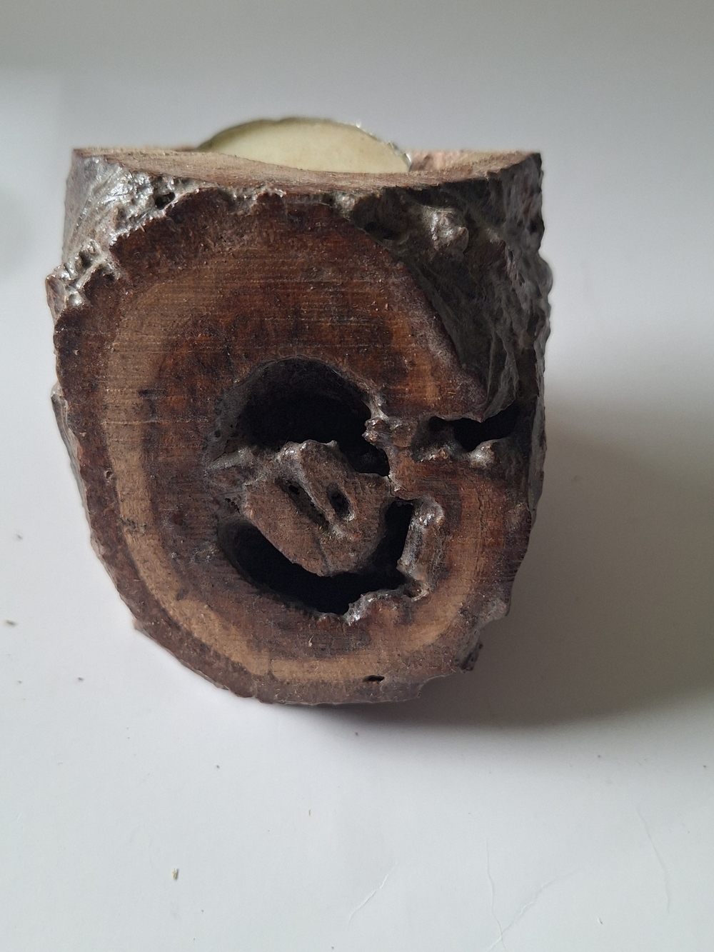 Set Of 3 Rustic Brown Birch Log Tealight Candle Holder - Handmade - Picture 6 of 10